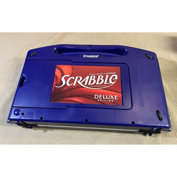 Scrabble Deluxe Edition Rotating Board. All Components Complete With All Letters - Picture 5 of 10